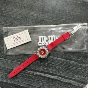 Brand New Vintage 1997 Pedre Quartz M&M World Watch Red In Bag